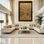 Vishnu Preserver of Worlds Tanjore Painting - Image 3