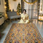 Mustard Floral Hand Tufted Wool Rug - Image 2
